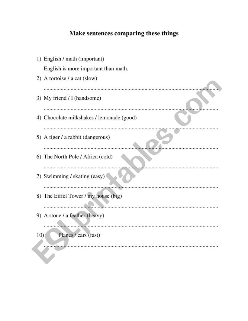 ADJECTIVES worksheet