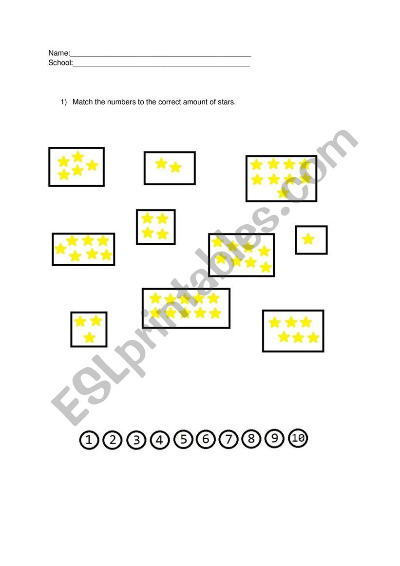 Counting exercise worksheet
