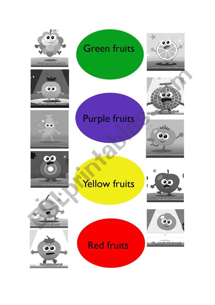 fruits&colors worksheet
