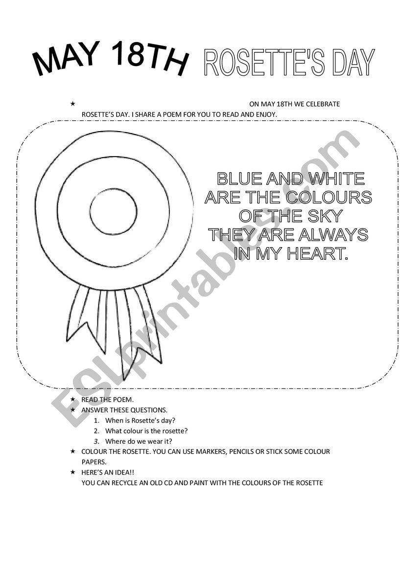 Rosette�s day worksheet