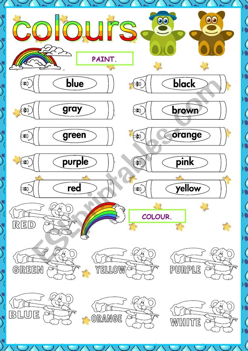 color activity worksheet