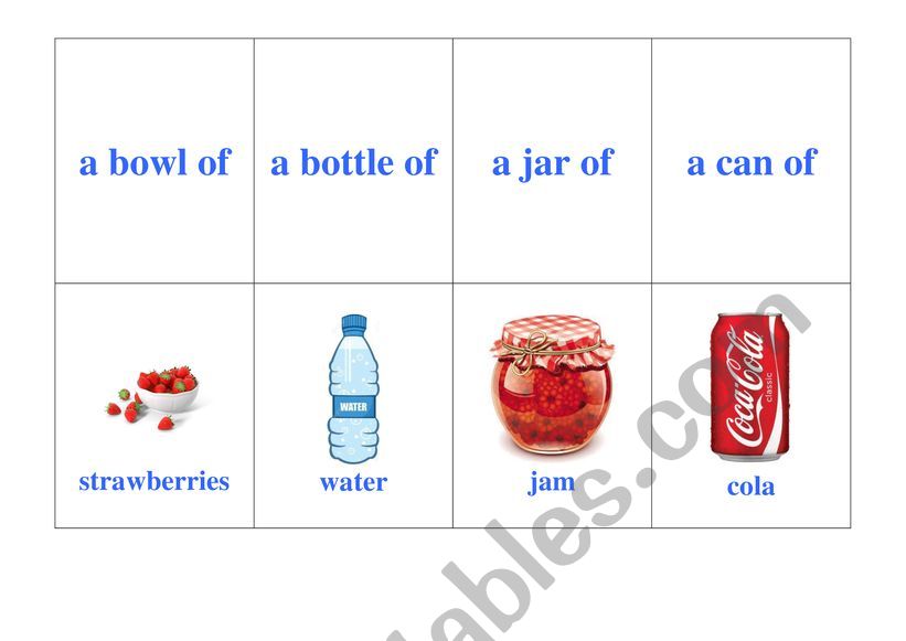 Food Containers and Quantities. PART 1