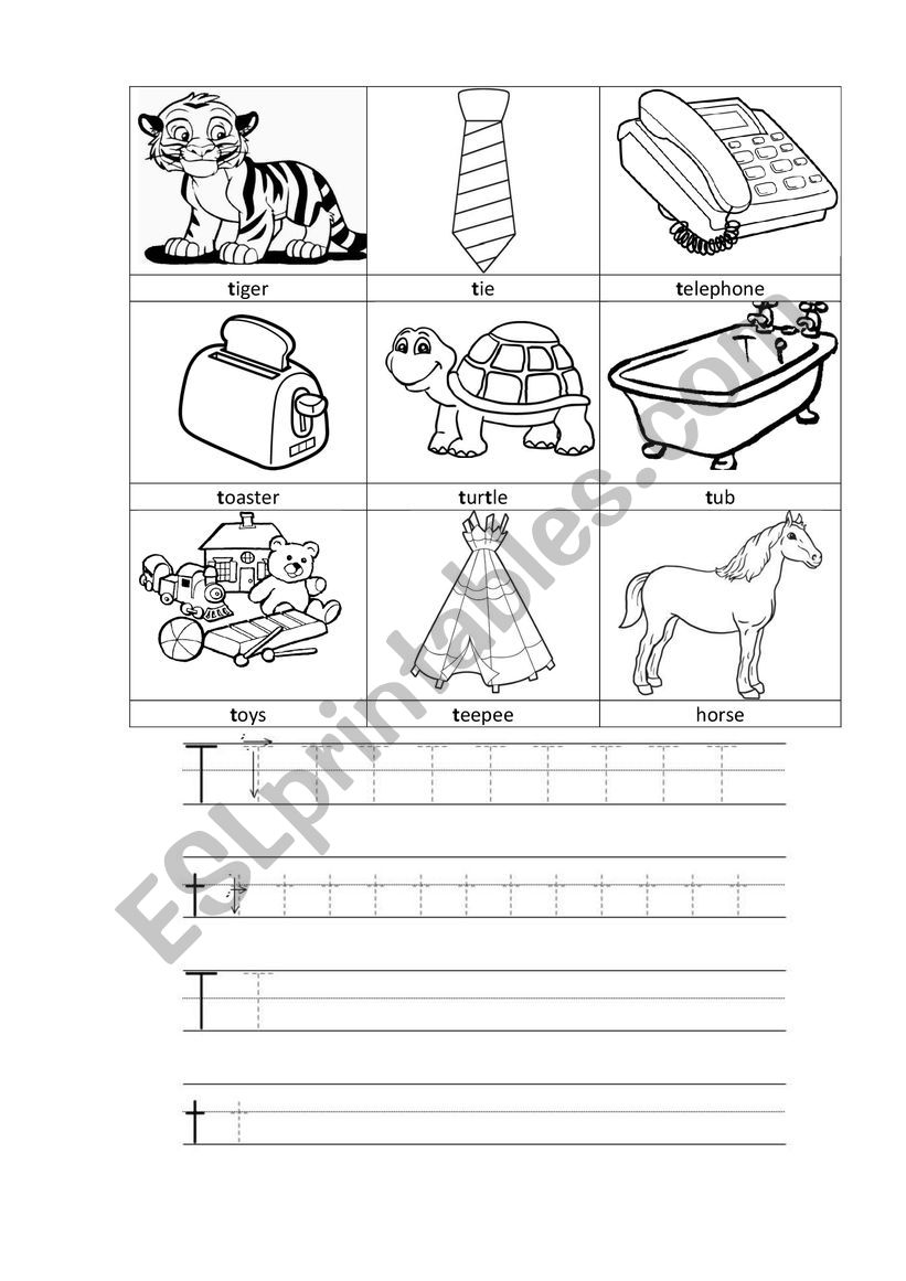 Letter T worksheet