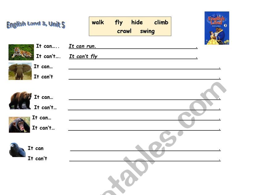 It Can/ It Can�t  worksheet