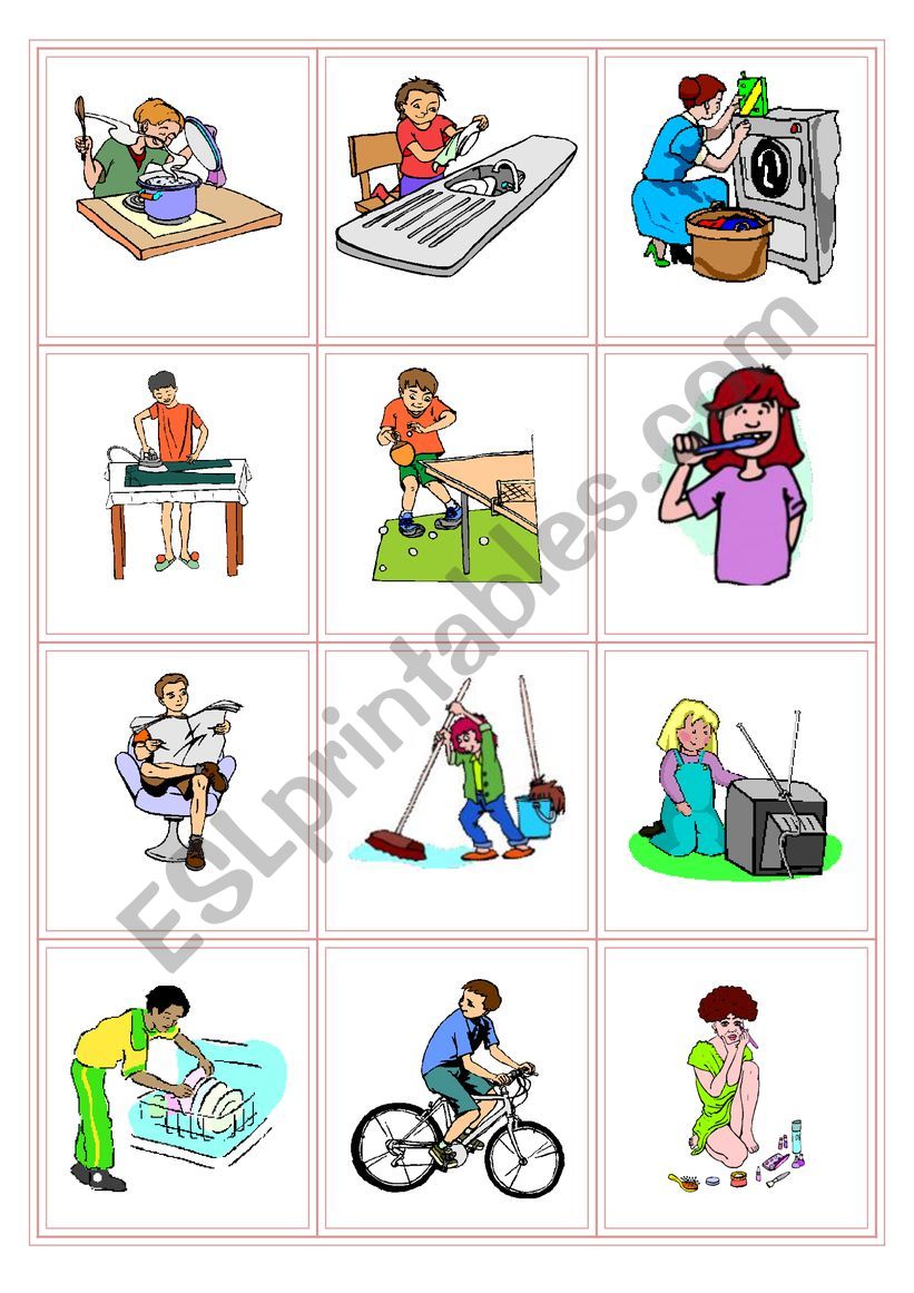 Daily activities worksheet