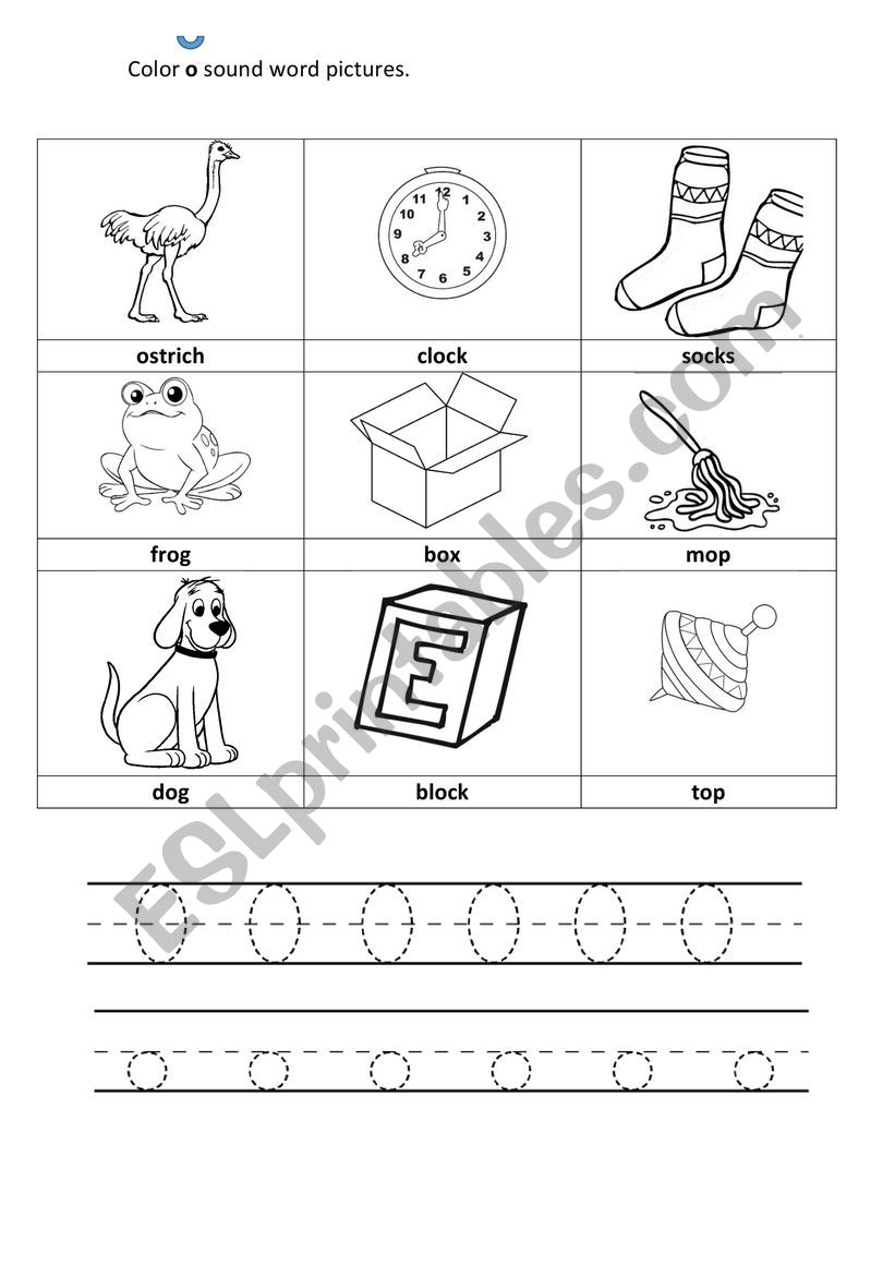 Letter O worksheet