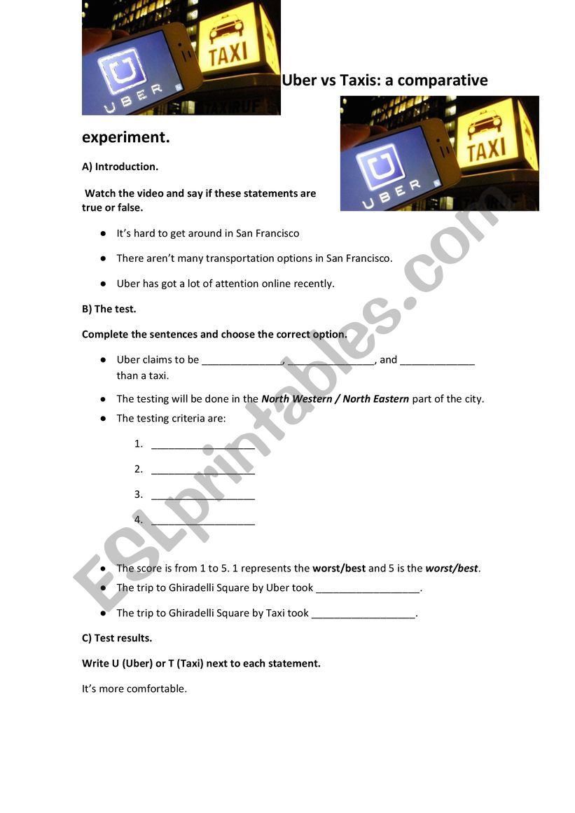 Comparatives worksheet