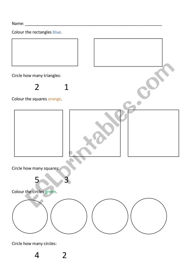Colour and count worksheet