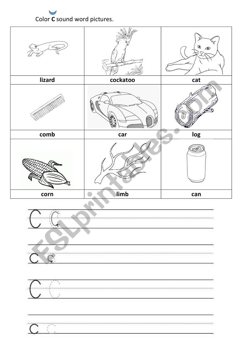 Letter С worksheet