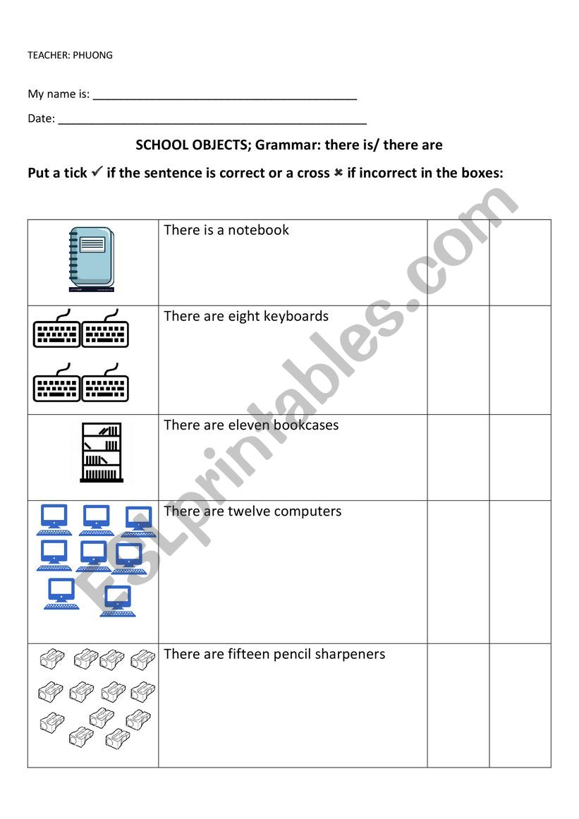 There is - there are worksheet