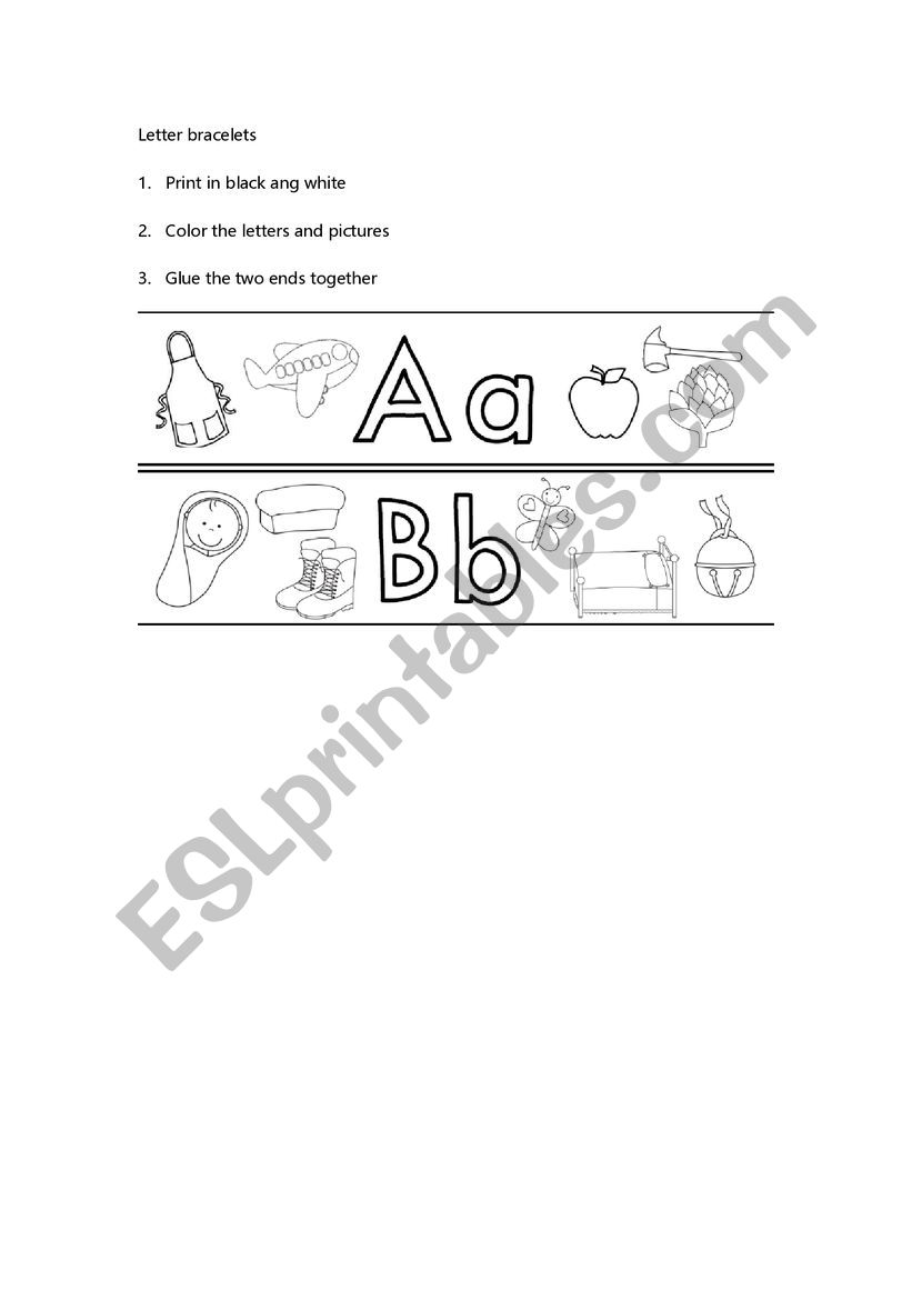 Letter bracelet worksheet