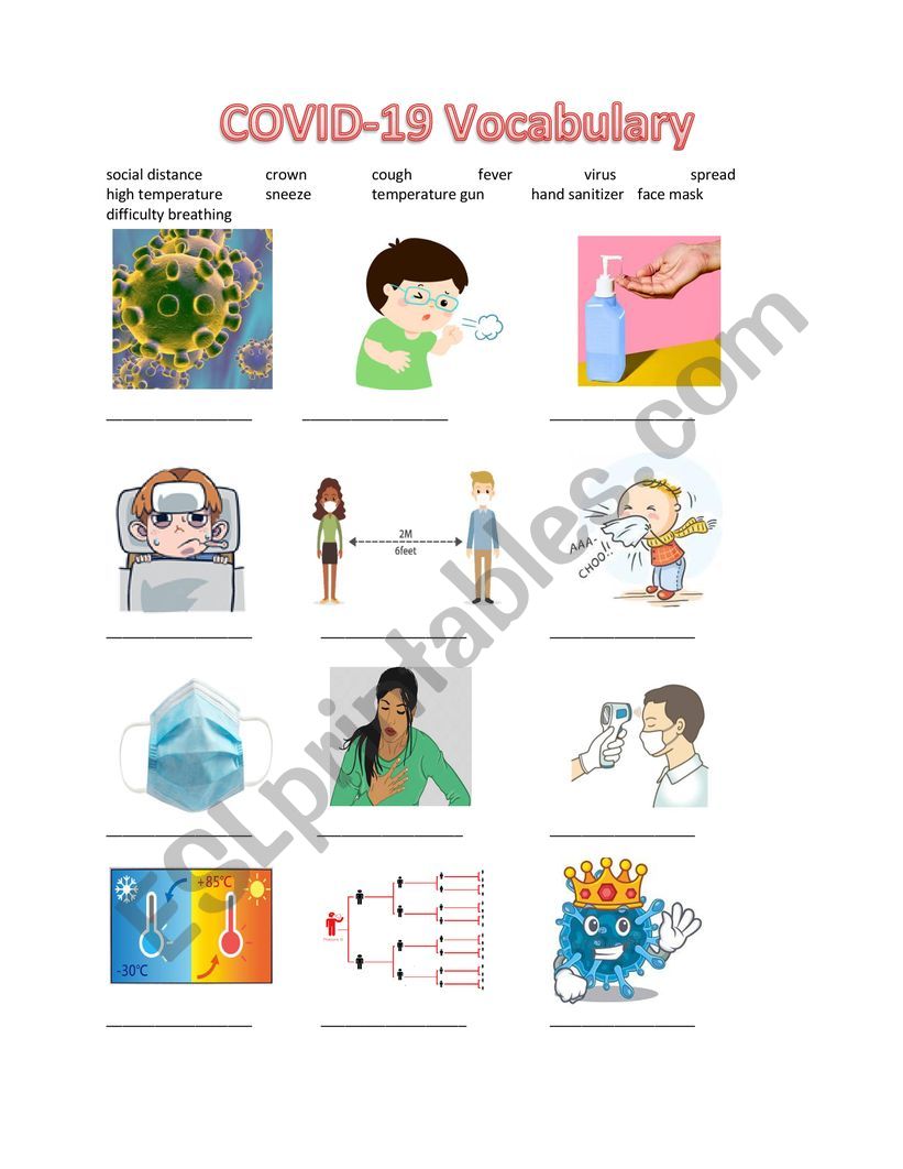 COVID-19 Vocabulary worksheet