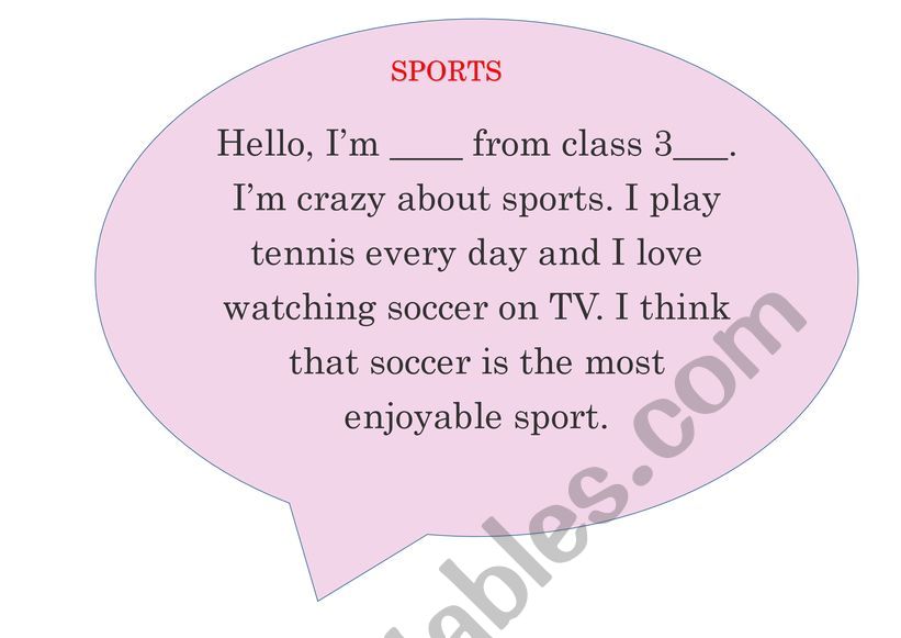 Sports - introduction for interactive forum