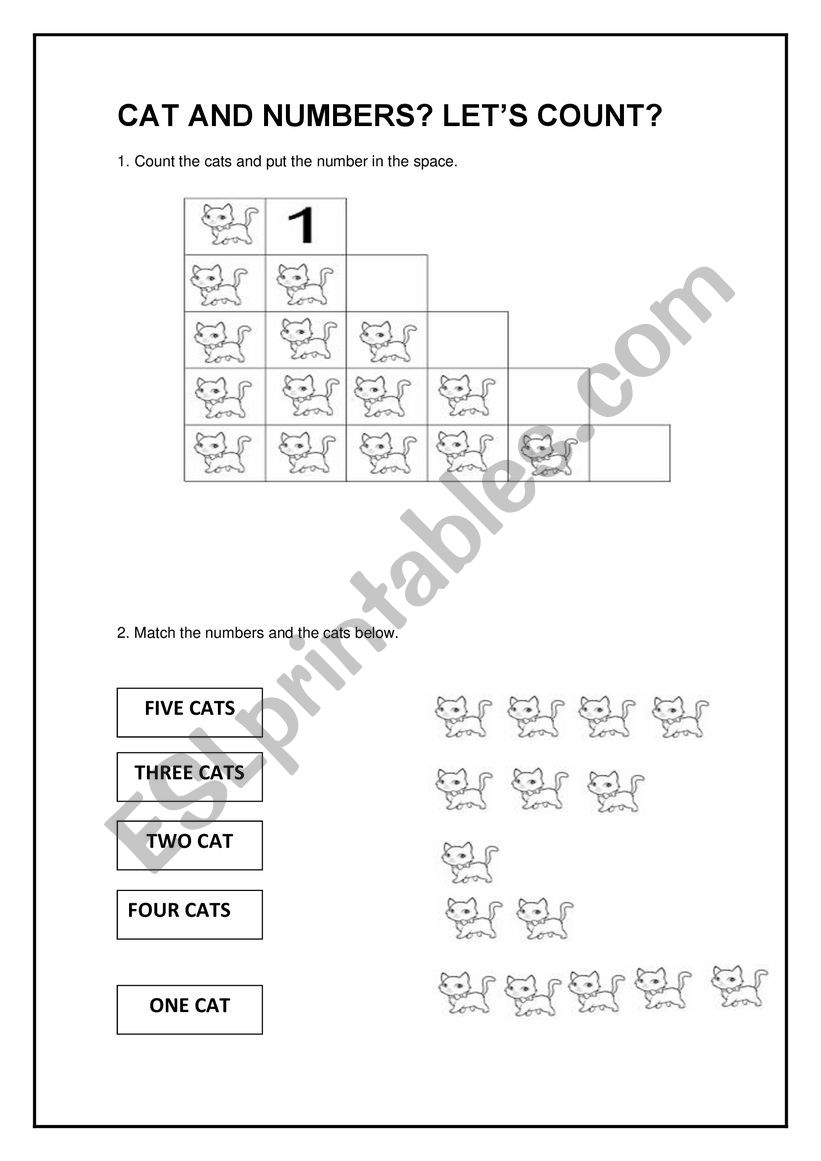 Count the cats. worksheet