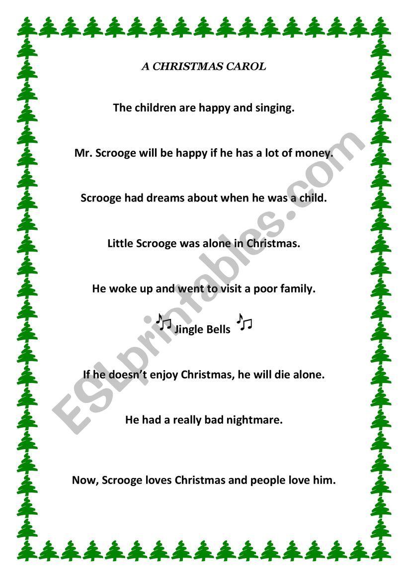 Christmas Carol worksheet