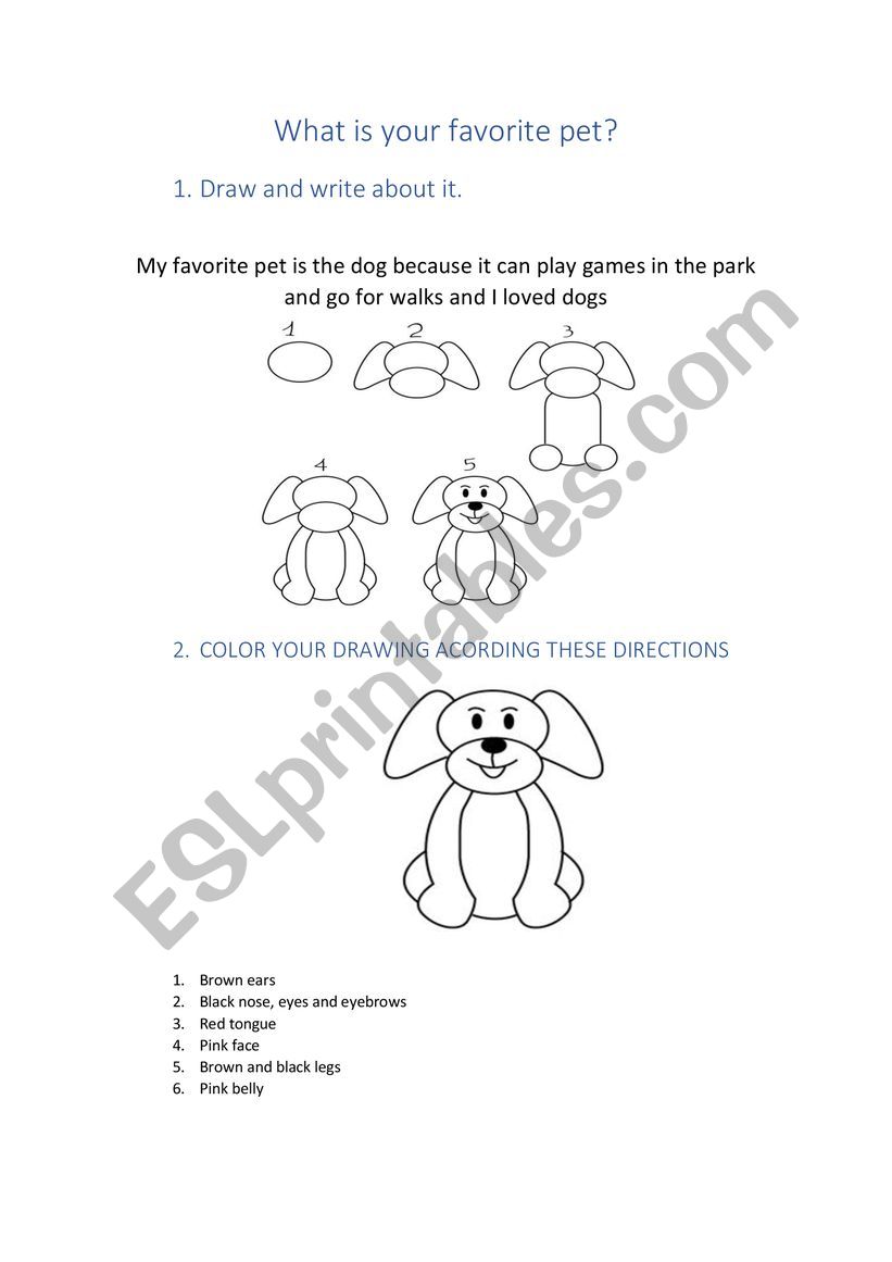 favorite pet worksheet