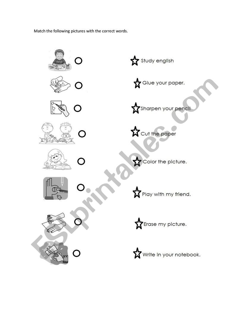 Comands worksheet