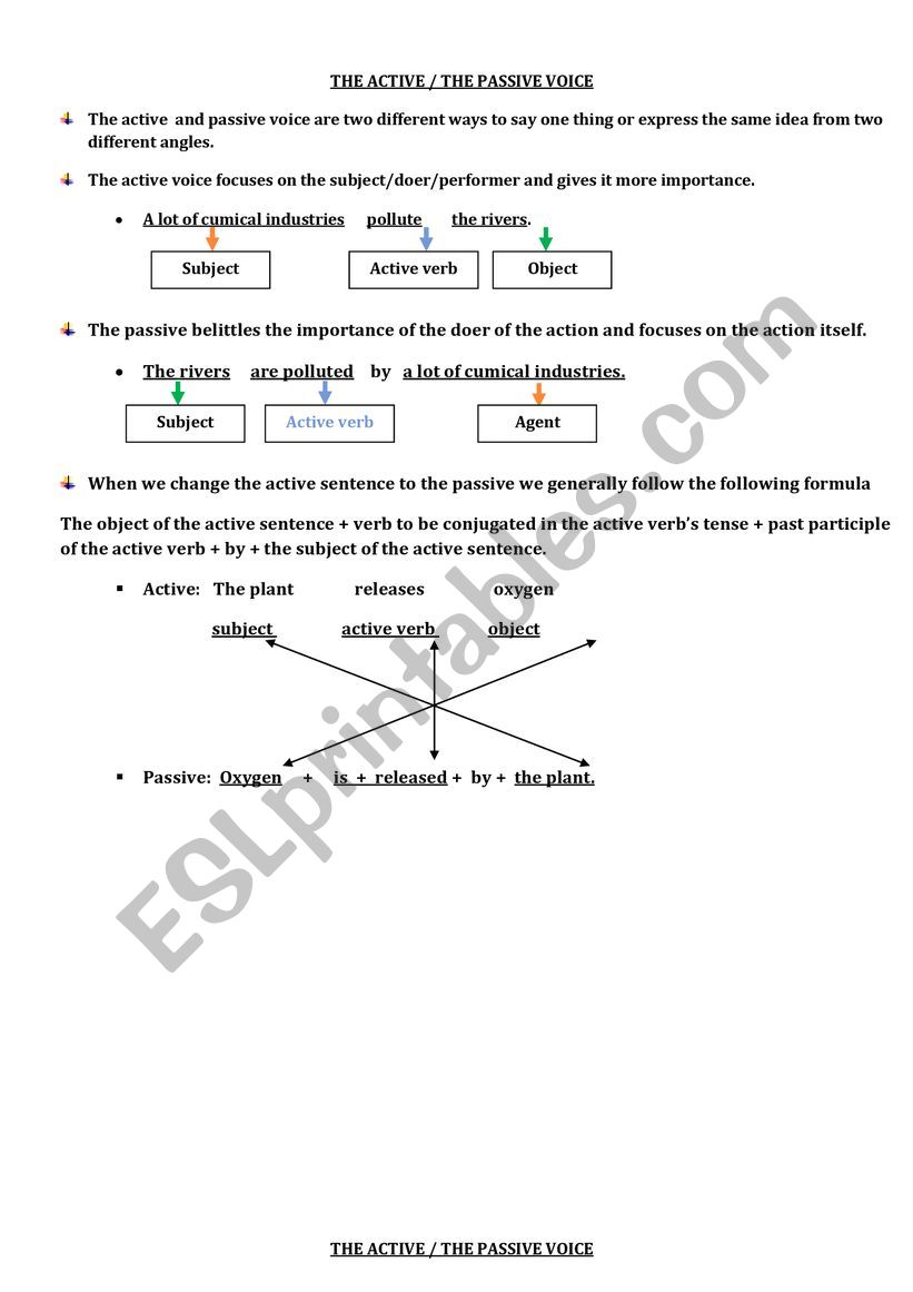 passive & active voice worksheet