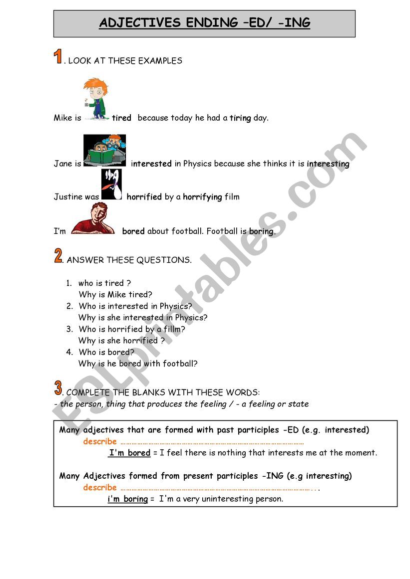 adjectives worksheet