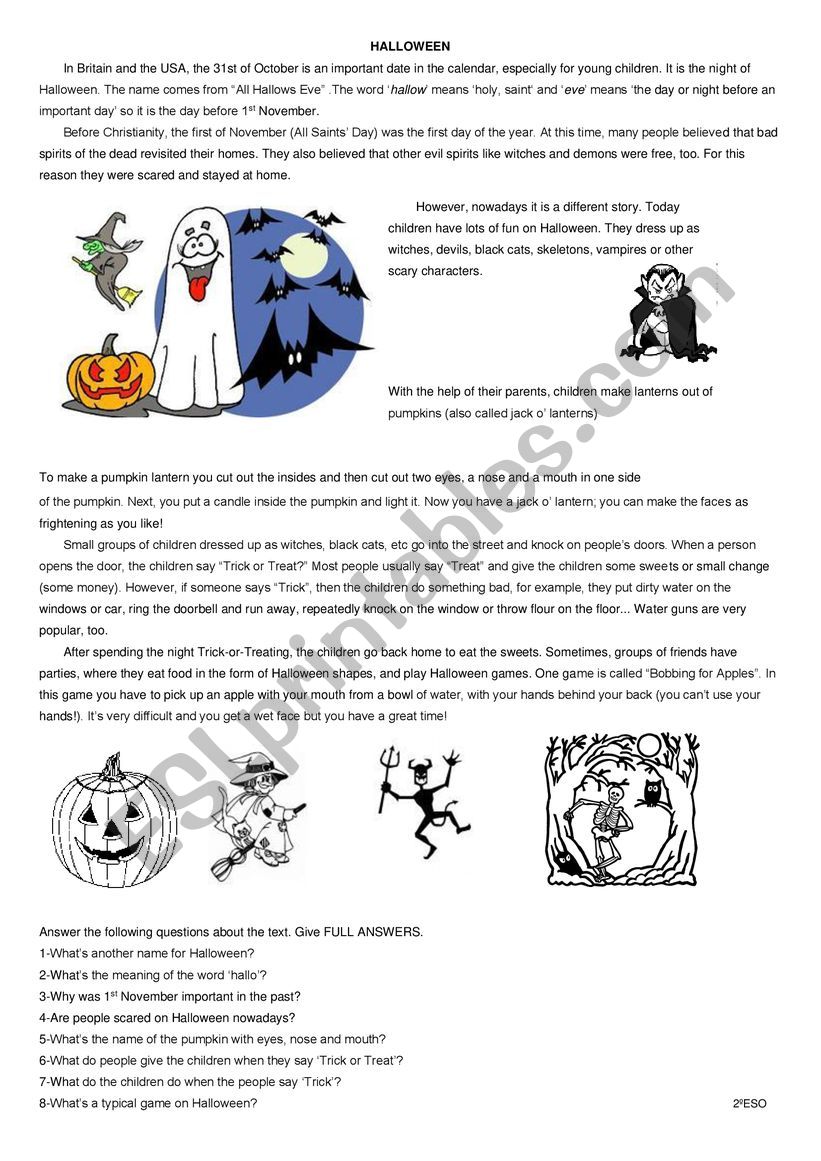 Halloween - ESL worksheet by huongnl