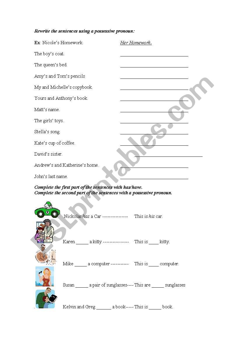 english-worksheets-exercising-the-possessive-pronouns