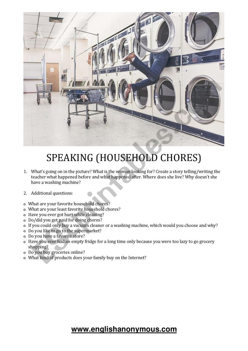 HOUSEHOLD CHORES worksheet