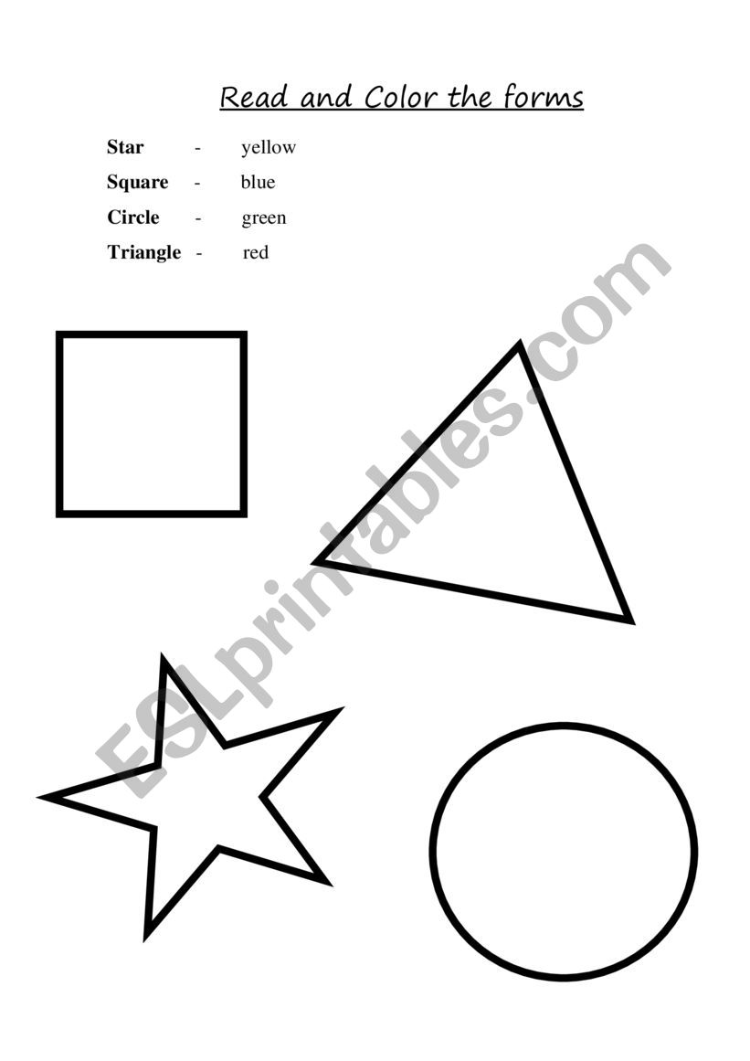 Read and color worksheet
