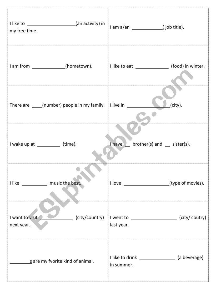 Introduction worksheet