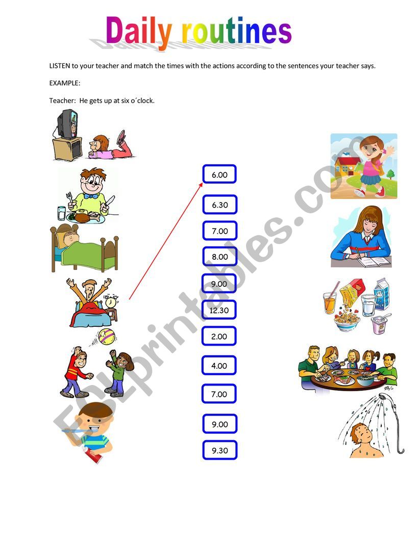 DAILY ROUTINES worksheet