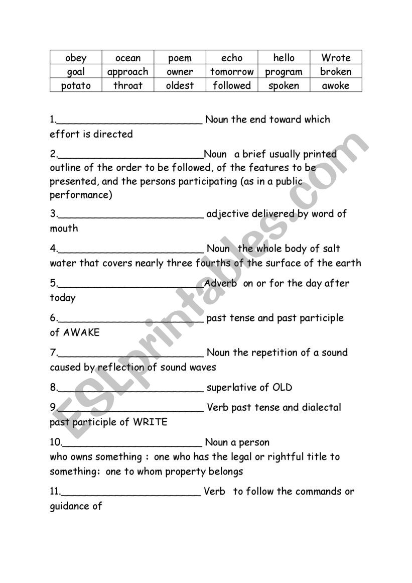 Spelling Words Definitions Grade 5 Week 4