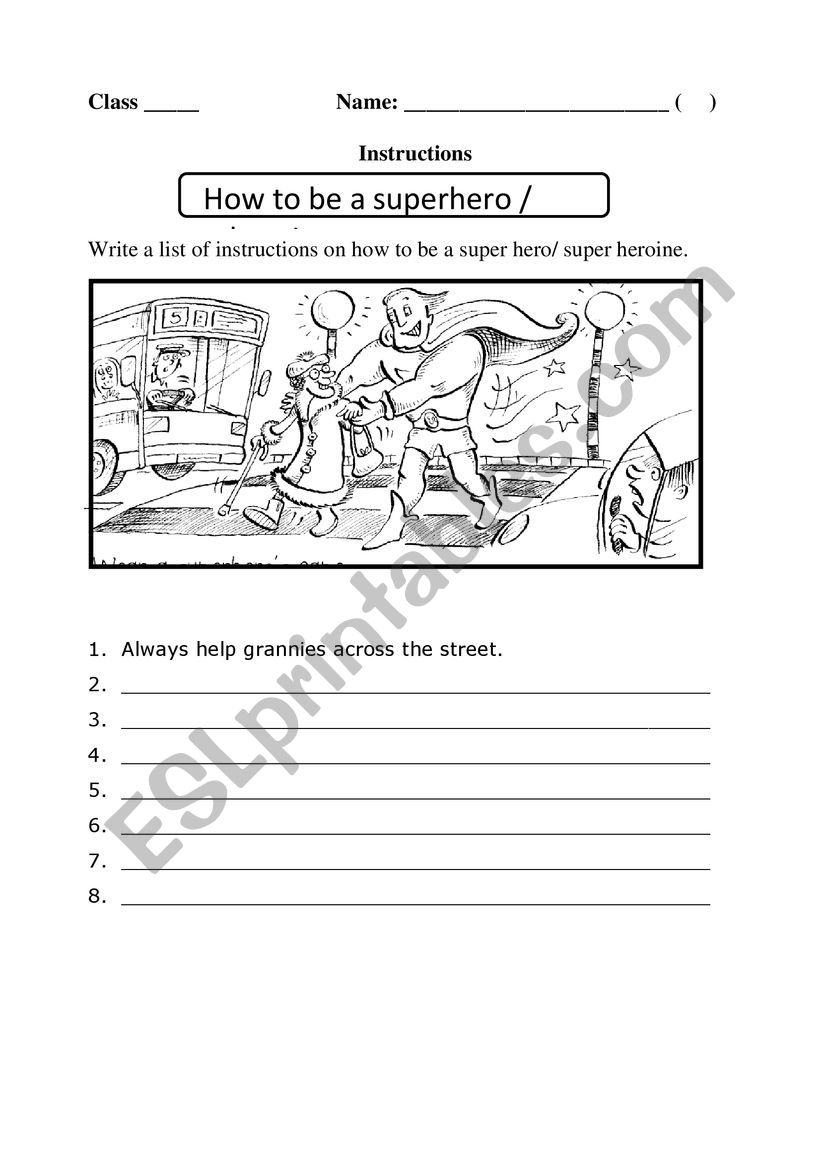 Instructions Essay  worksheet