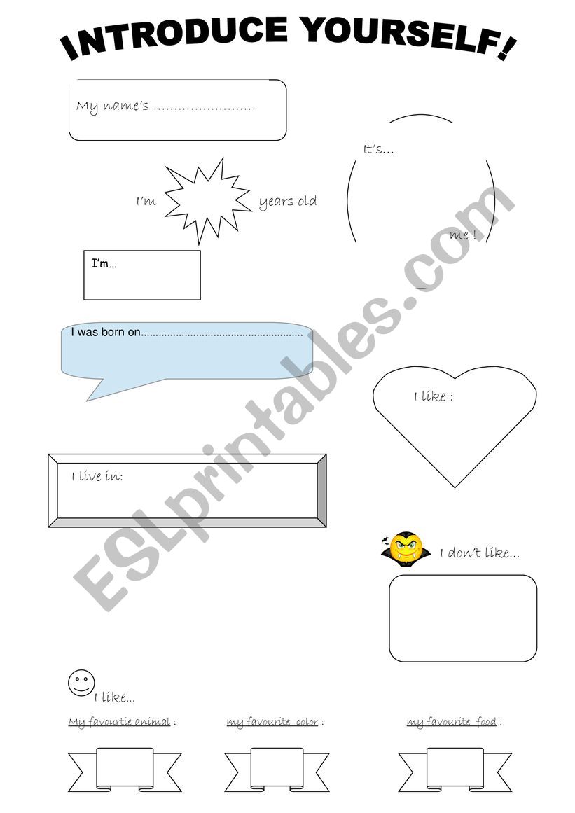 Introducing yourself worksheet