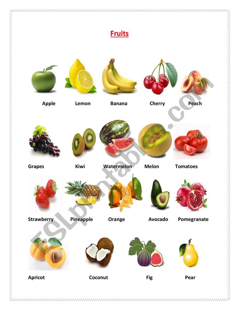 Fruits and Vegetables  worksheet