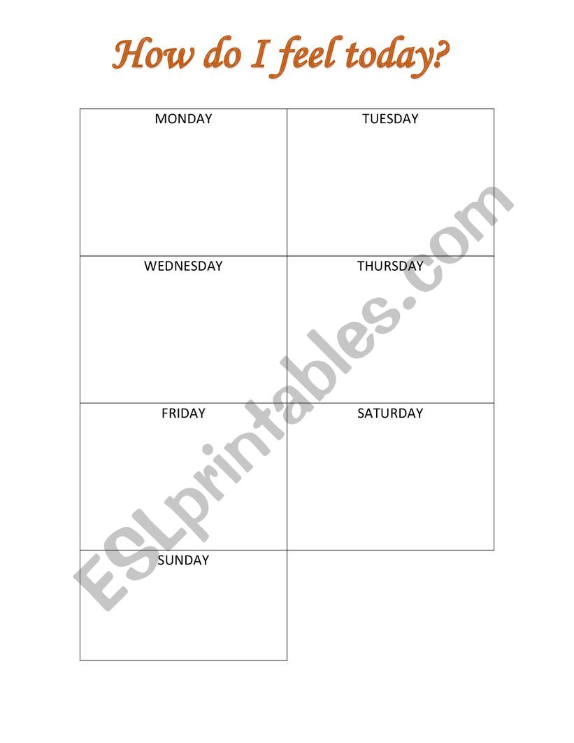 feeling chart worksheet