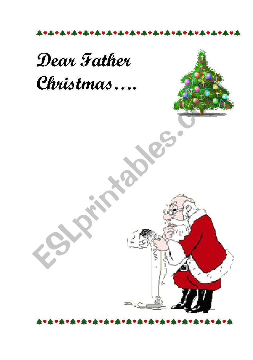 Dear father christmas worksheet