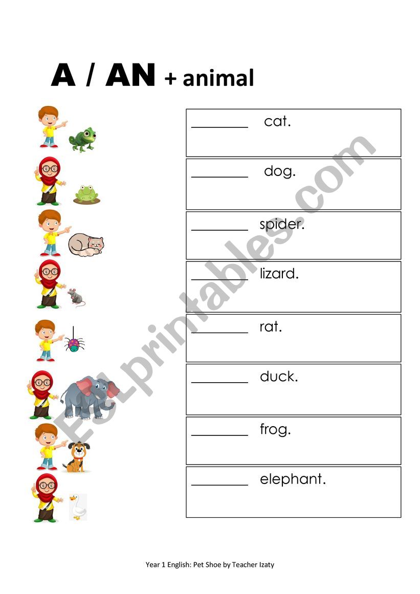 This is + names of animal worksheet