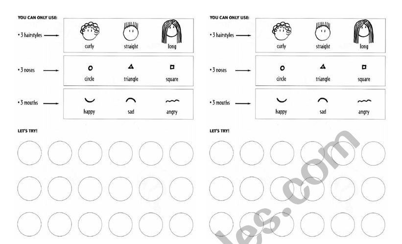 Descriptions worksheet