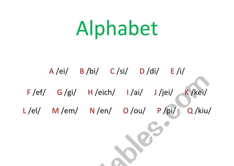 The Alphabet worksheet