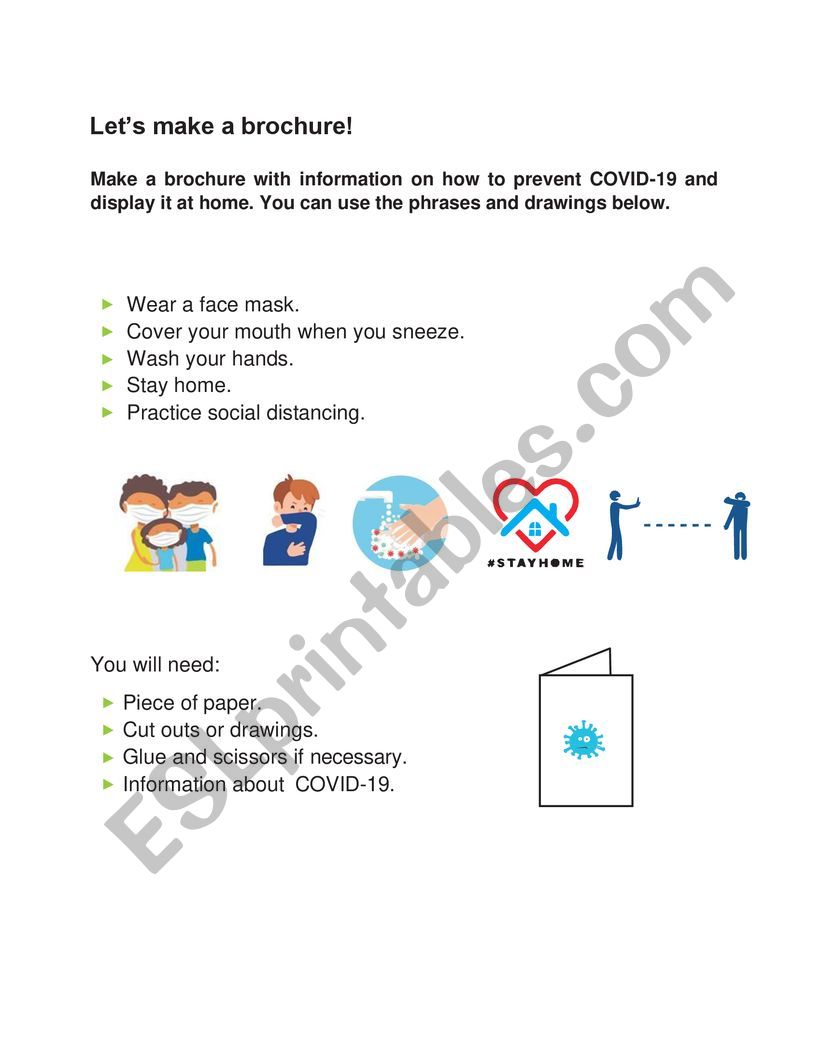 how to prevent COVID-19  worksheet