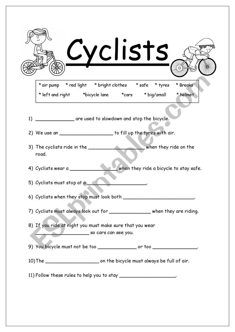 Cyclist- fill in the missing word