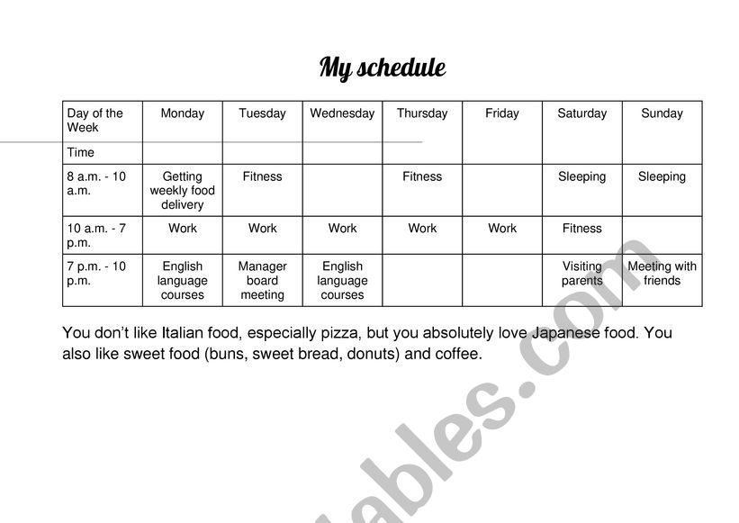 ideas to present timetable chart