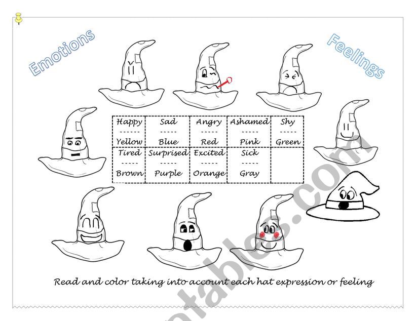 Feelings - emotions worksheet