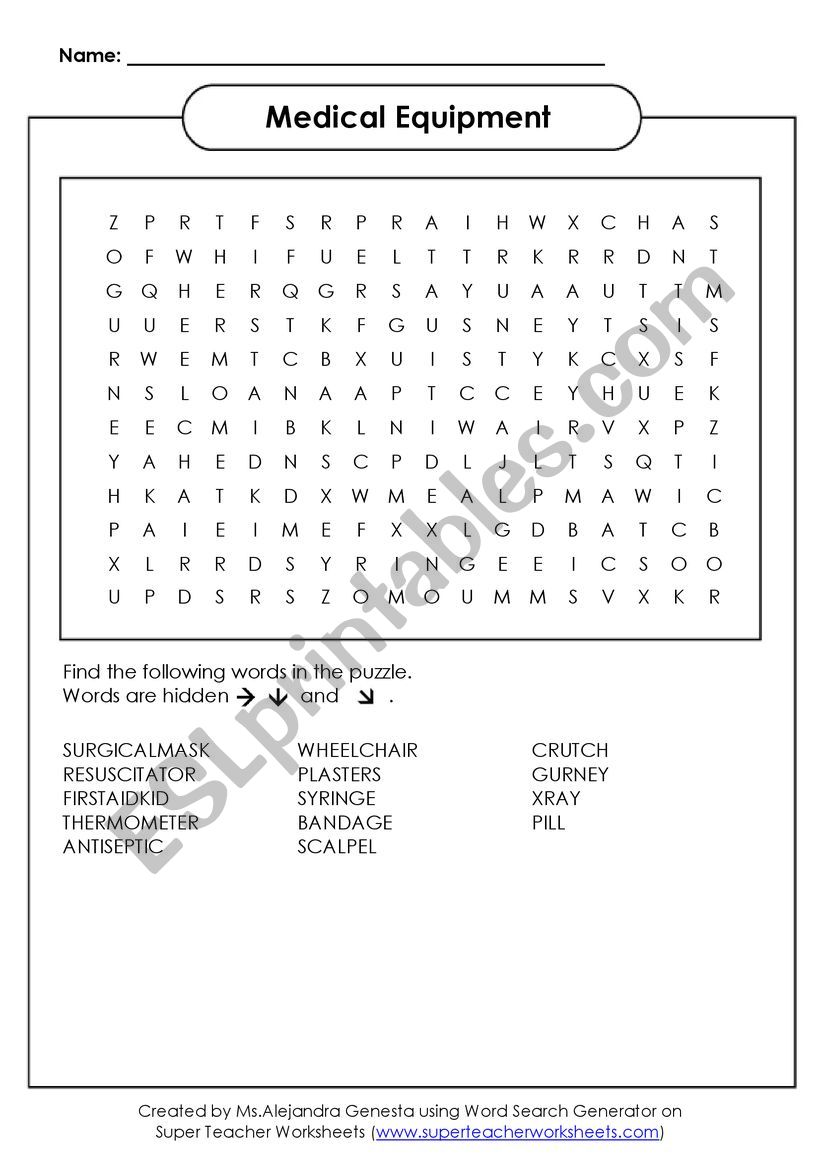 Hospital Departments Esl Worksheet By Ago13