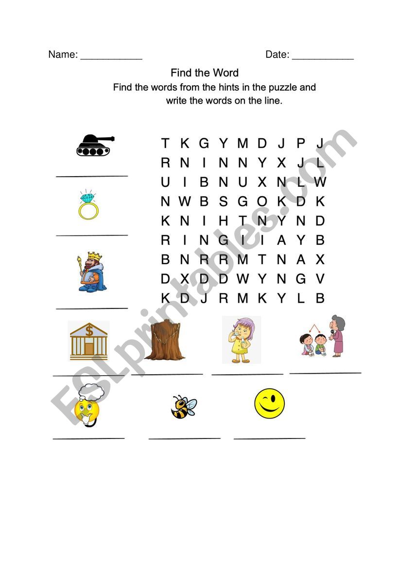 Word Search With Ng And Nk Sounds Esl Worksheet By Nika Dm