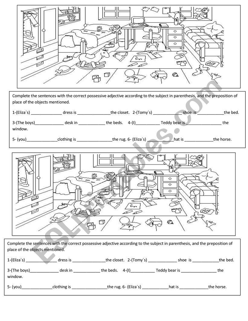 Prepositions practice worksheet