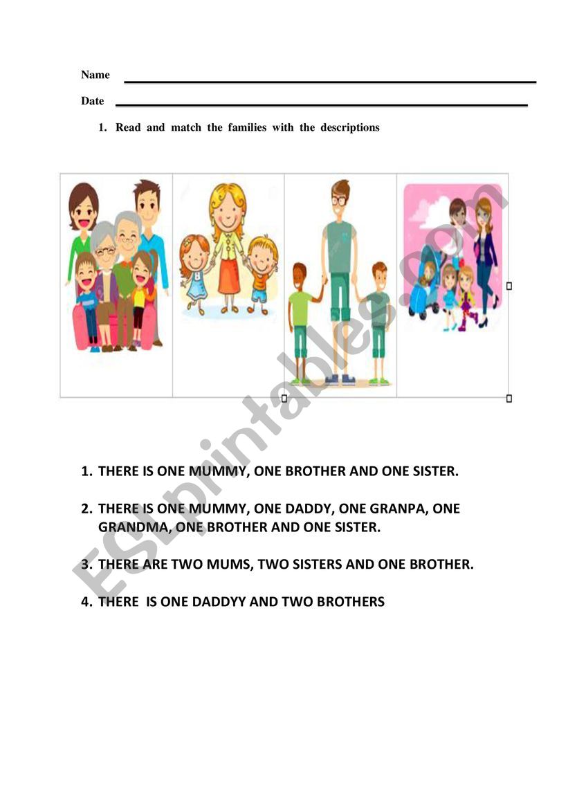 FAMILY worksheet