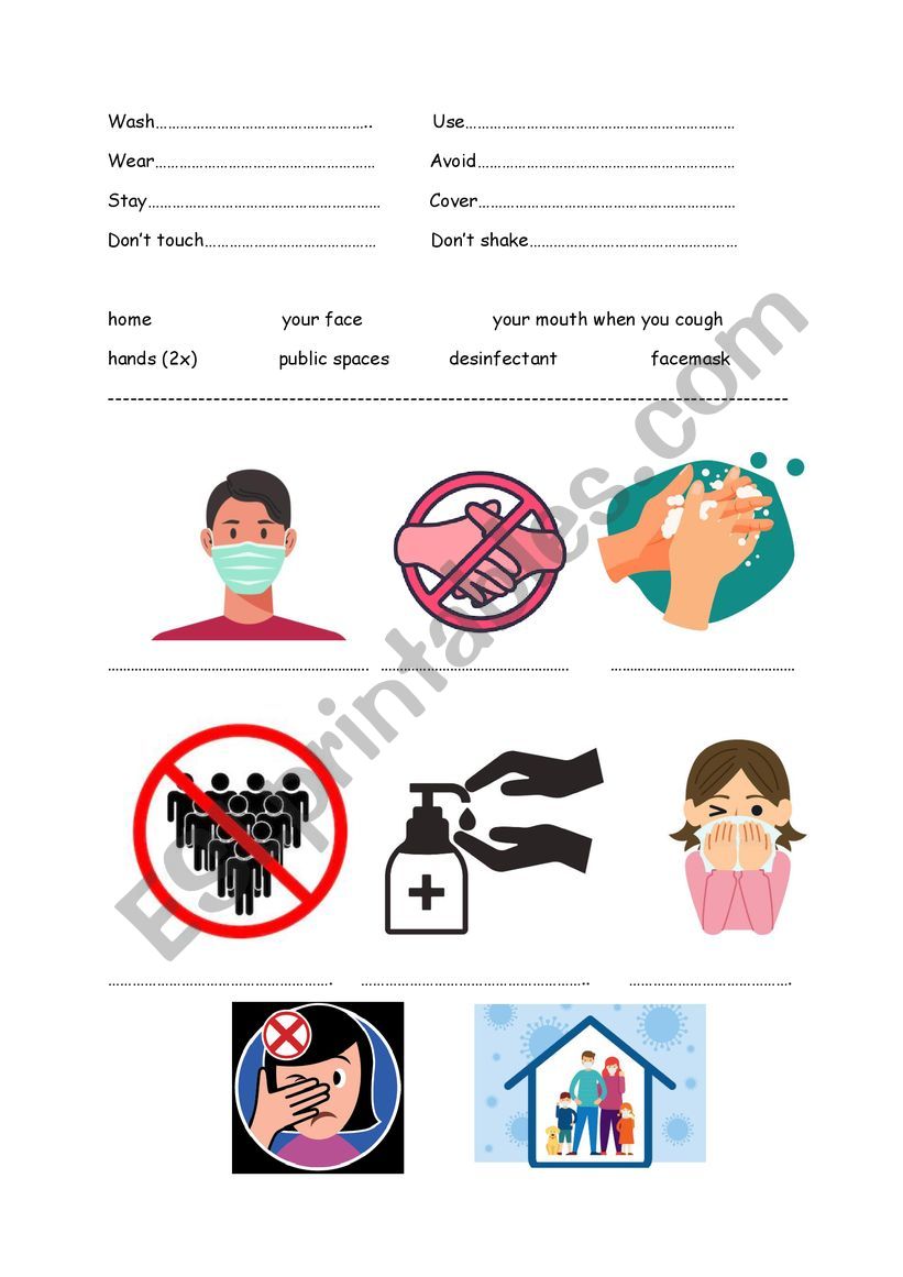 Coronavirus Recommendations worksheet