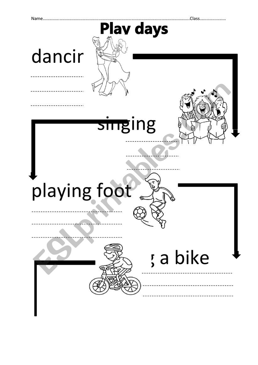 Play day worksheet
