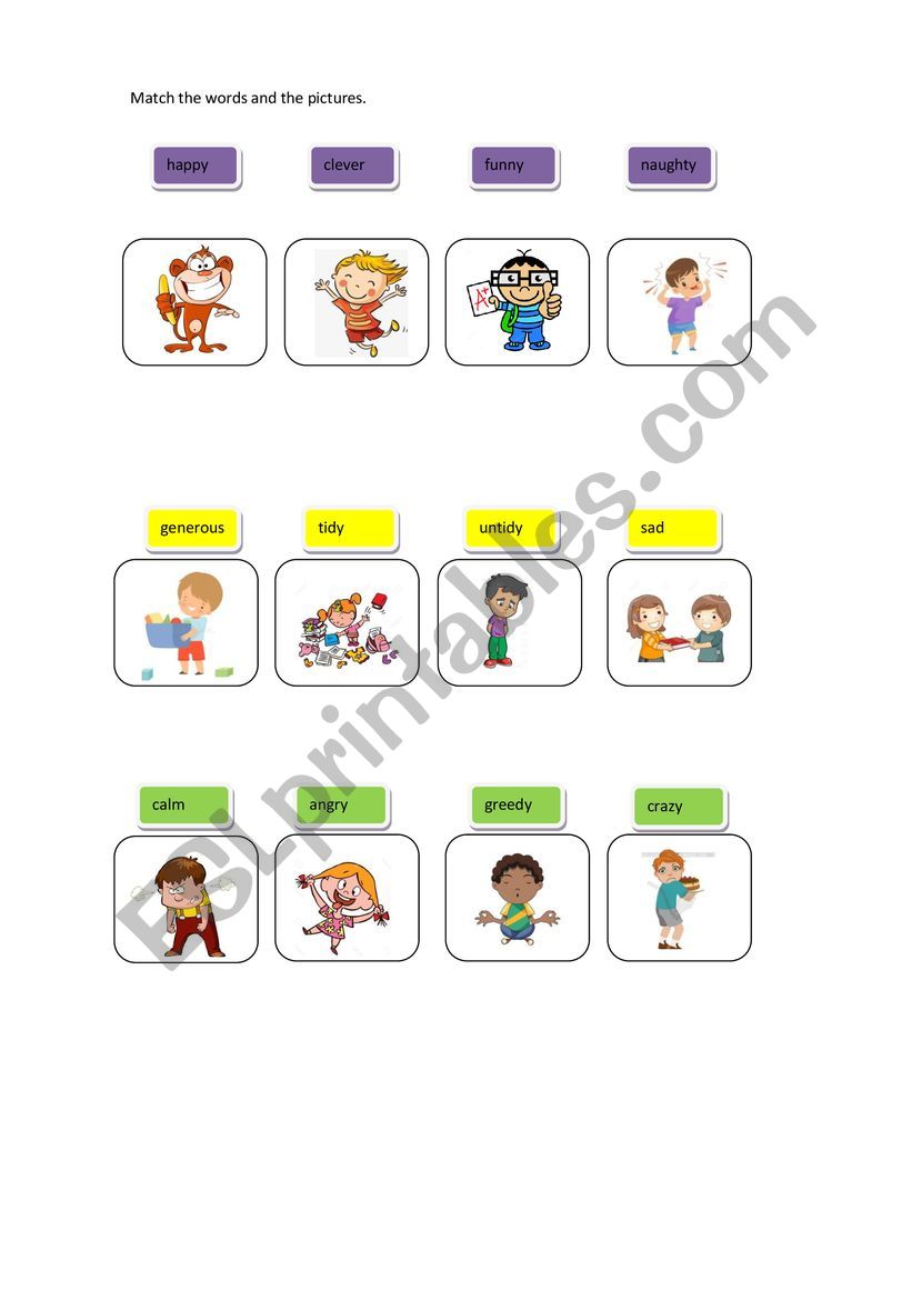 adjectivs - ESL worksheet by maria20012