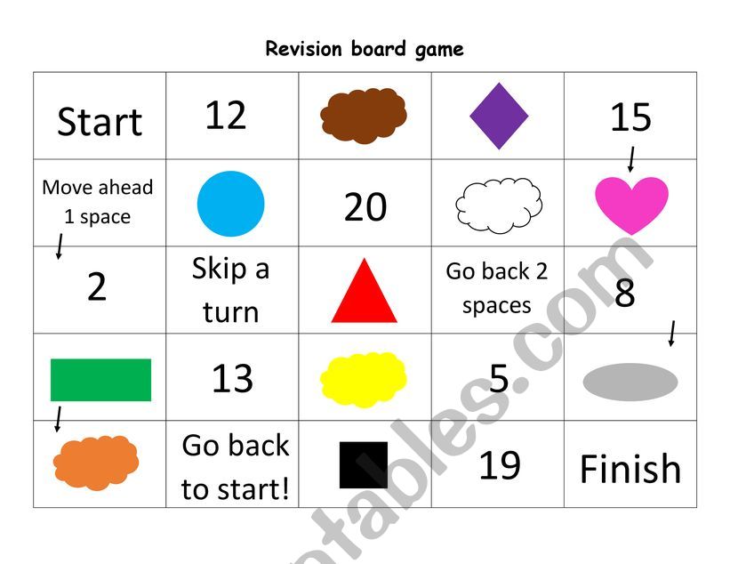 Revision game shapes/colours/numbers